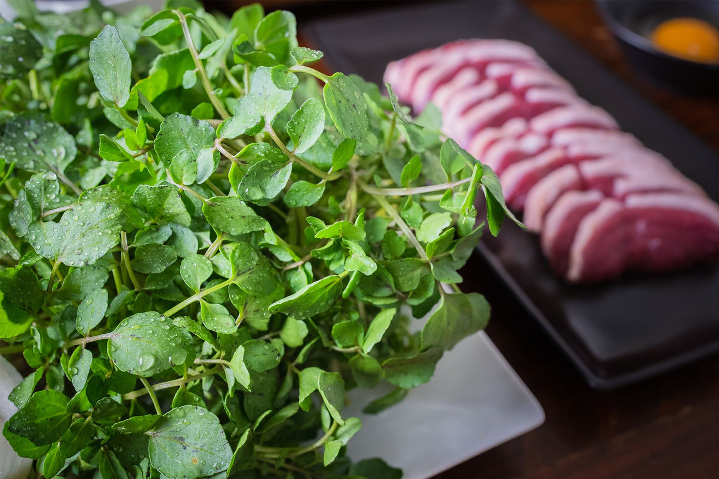 河内鴨ロースとクレソン