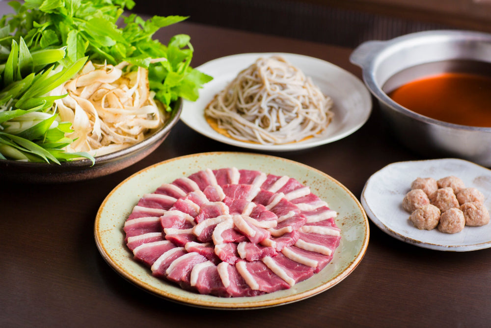 鴨鍋 河内鴨のお鍋セット 野菜・生そば付き 通販 | 鴨鍋 取り寄せ