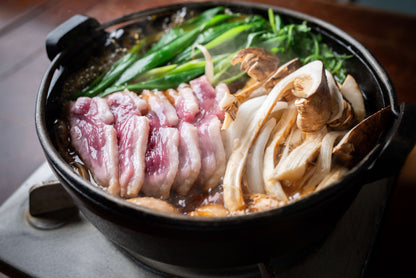 鴨すき・河内鴨と松茸のすき焼き