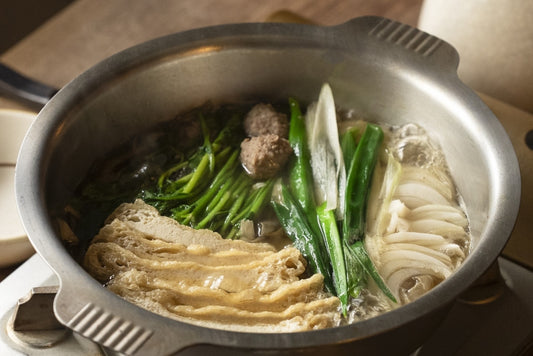 鴨鍋 春限定 新玉ねぎと京あげの鴨鍋 ～藤乃工房謹製 生二八そば付～