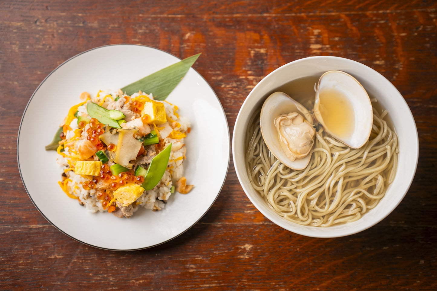 はまぐり蕎麦と雛ちらし寿司｜ひな祭り