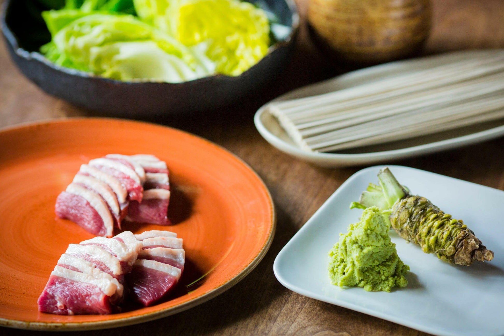 鴨鍋｜河内鴨のわさび鍋